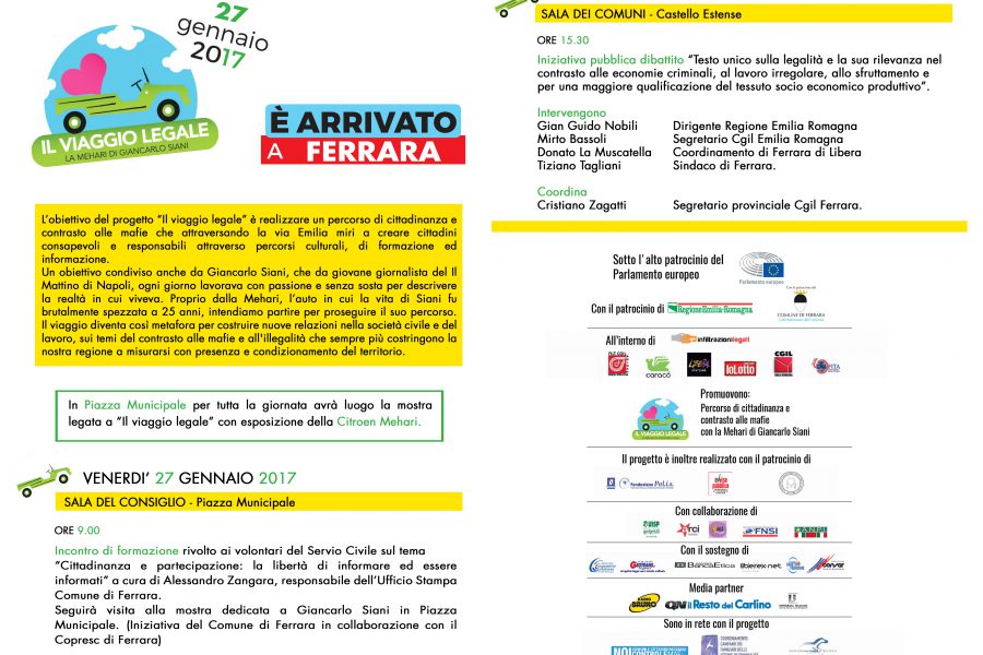 Il viaggio legale: Ferrara 27 gennaio