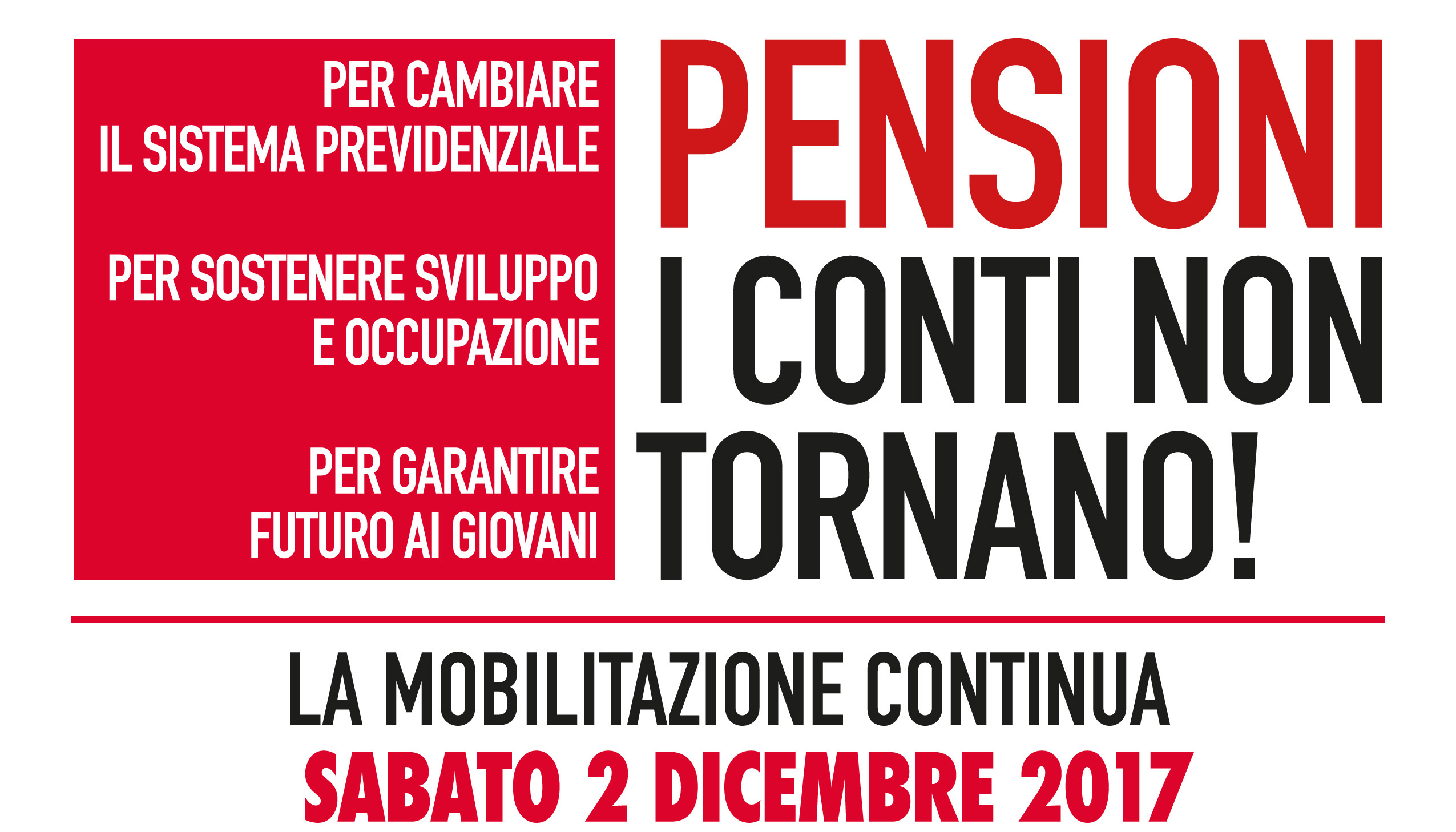 Manifestazione a Roma sabato 2 dicembre “Pensioni i conti non tornano!”