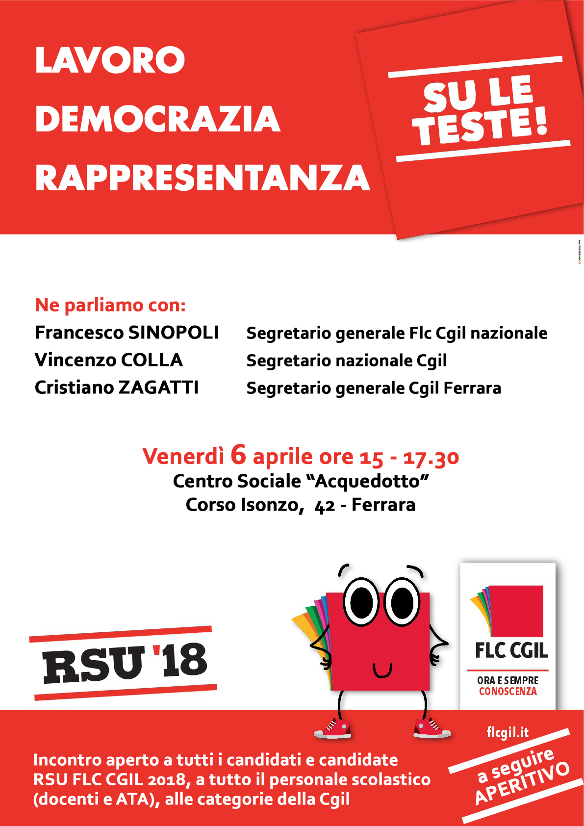 Lavoro, democrazia, rappresentanza: un incontro aperto della FLC CGIL di Ferrara