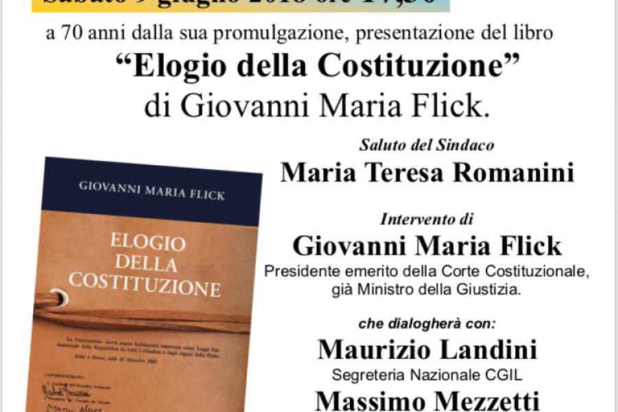 Elogio della Costituzione: sabato 9 giugno presentazione del libro di Flick