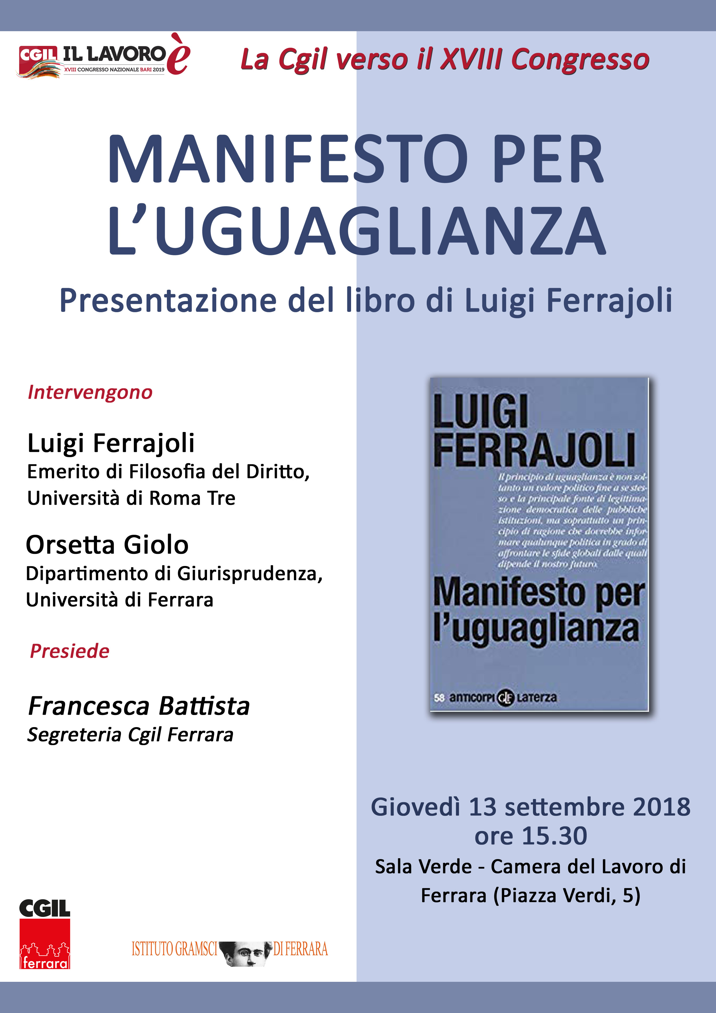 Manifesto per l’uguaglianza: presentazione del volume di Luigi Ferrajoli