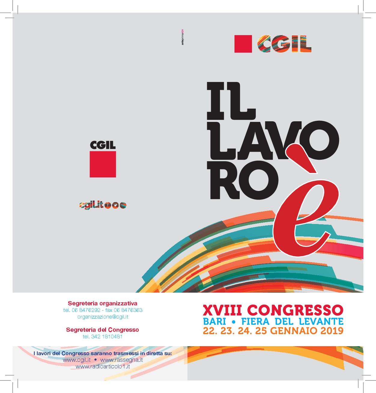 Il Congresso nazionale della Cgil a Bari dal 22 al 25 gennaio