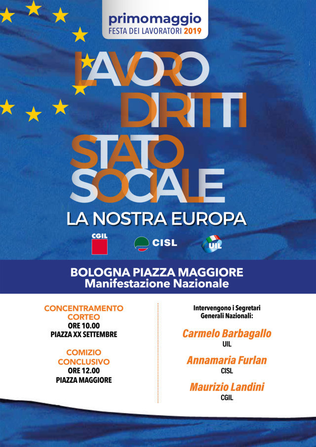 Primo Maggio 2019: manifestazione nazionale a Bologna