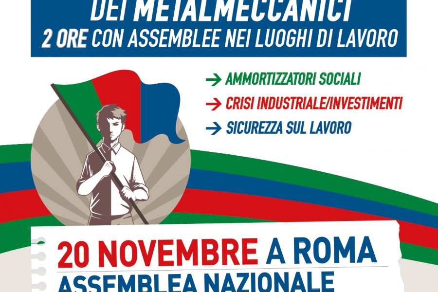 Giovedì 31 ottobre sciopero delle lavoratrici e dei lavoratori metalmeccanici