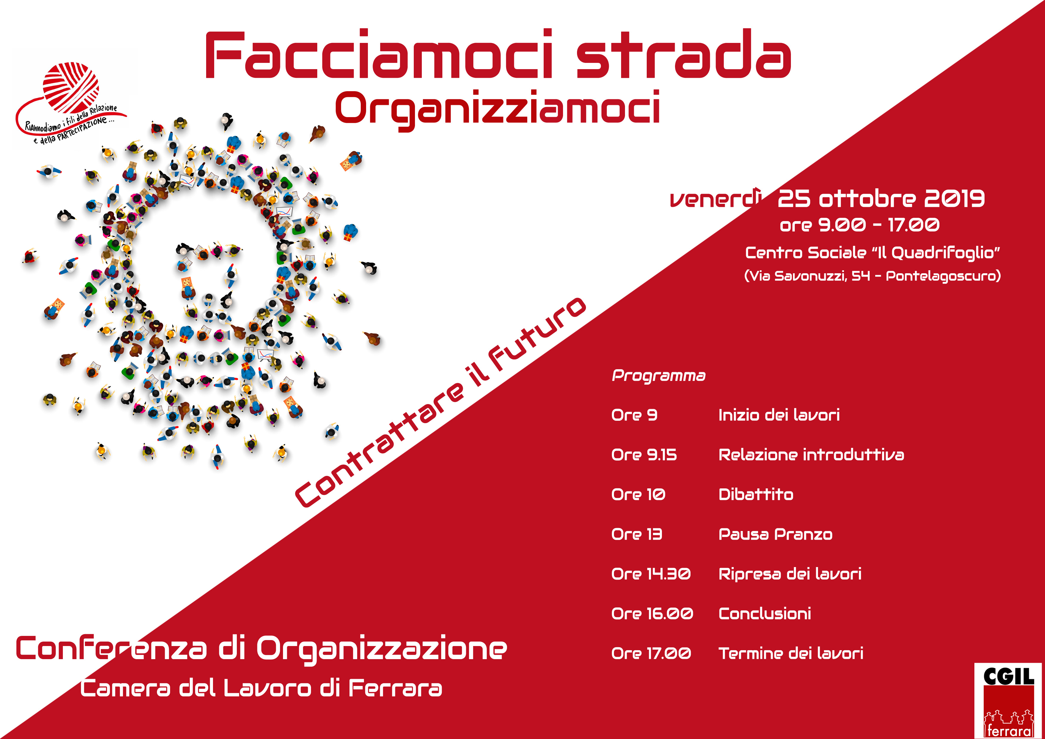 Facciamoci strada, organizziamoci: conferenza di organizzazione Cgil Ferrara