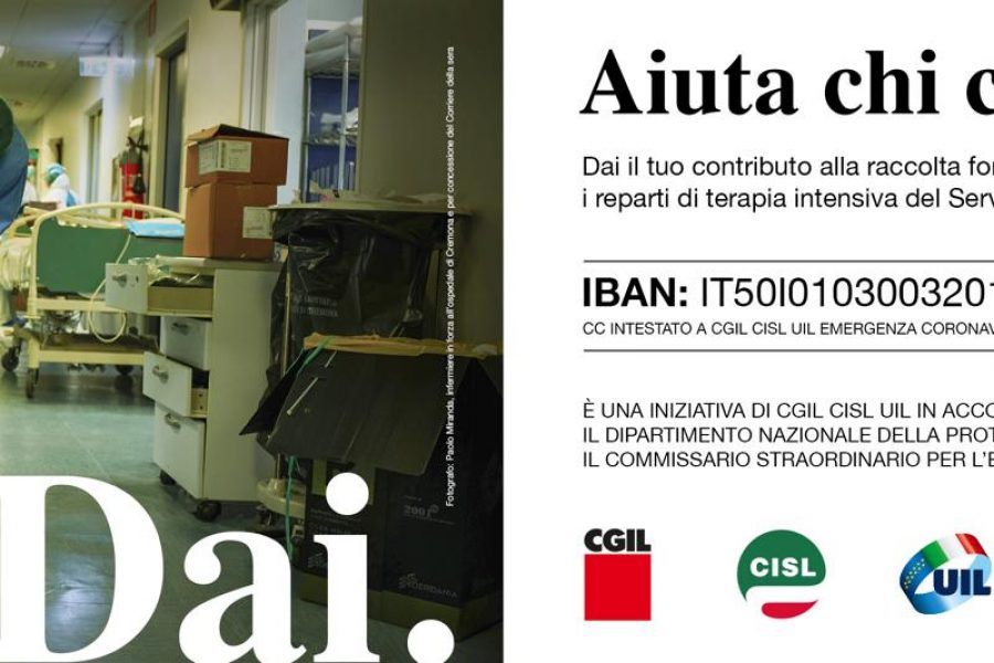 “Dai. Aiuta chi ci aiuta”. Campagna di sottoscrizione promossa da Cgil, Cisl, Uil