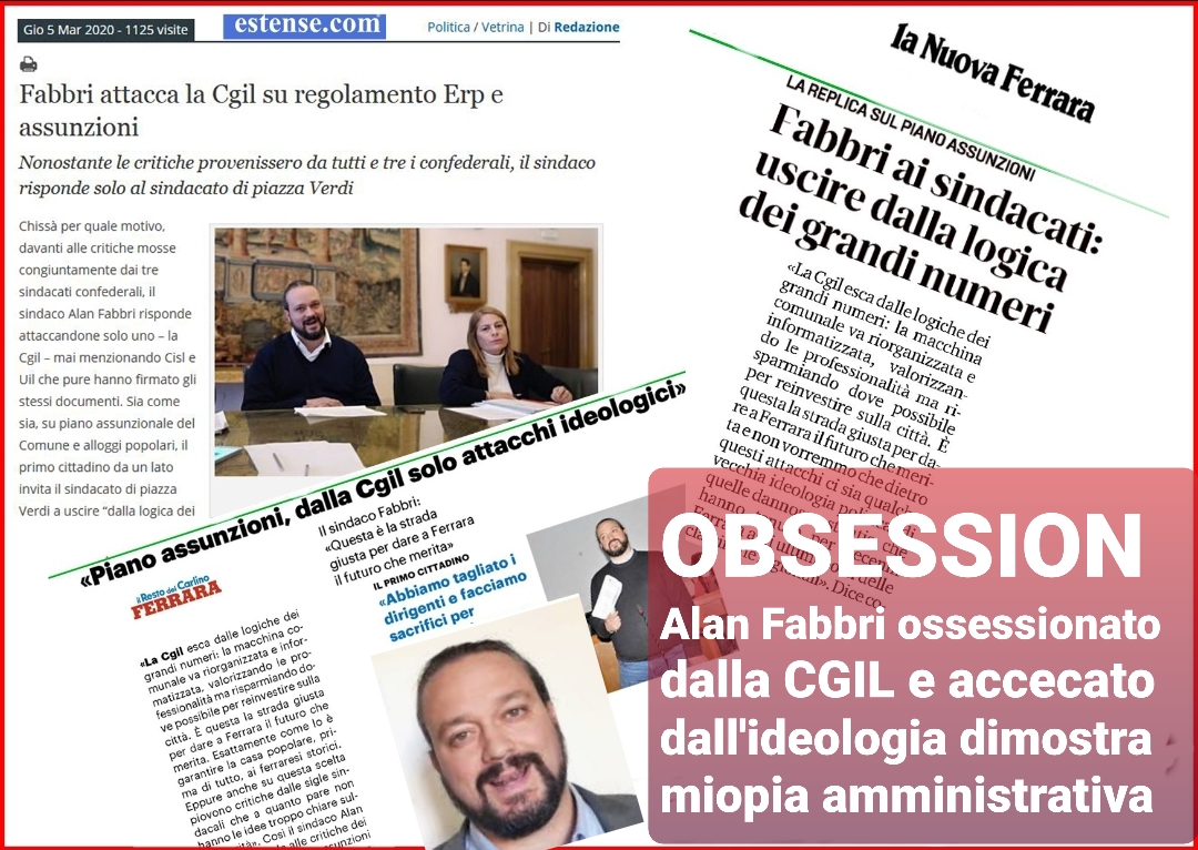 Il Sindaco Alan Fabbri ossessionato dalla Cgil