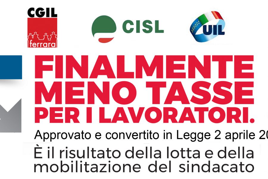 Finalmente meno tasse per i lavoratori