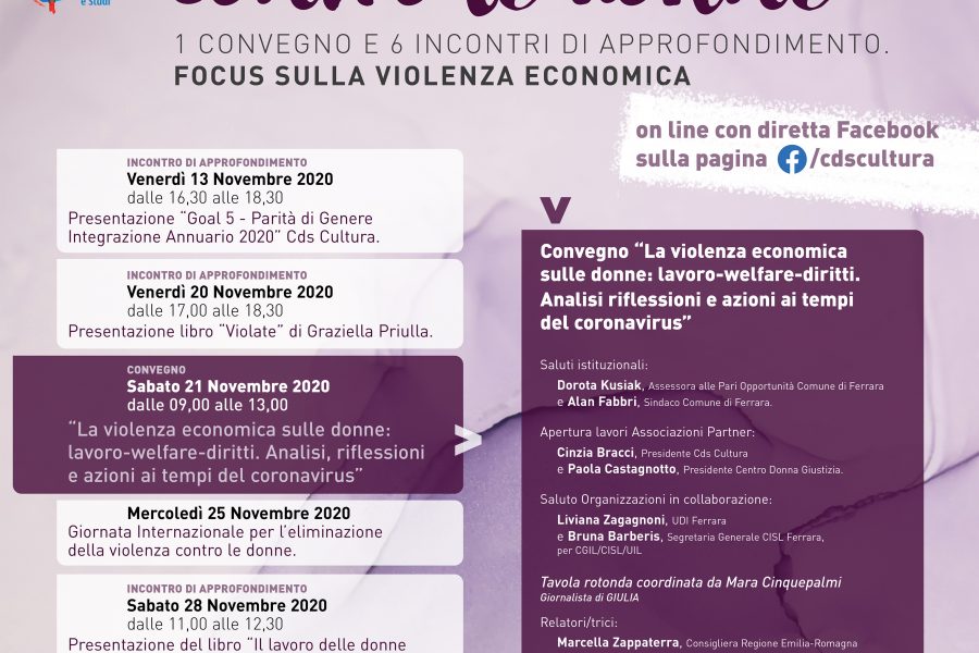 La violenza economica sulle donne: convegno in live streaming sabato 21 novembre ore 9