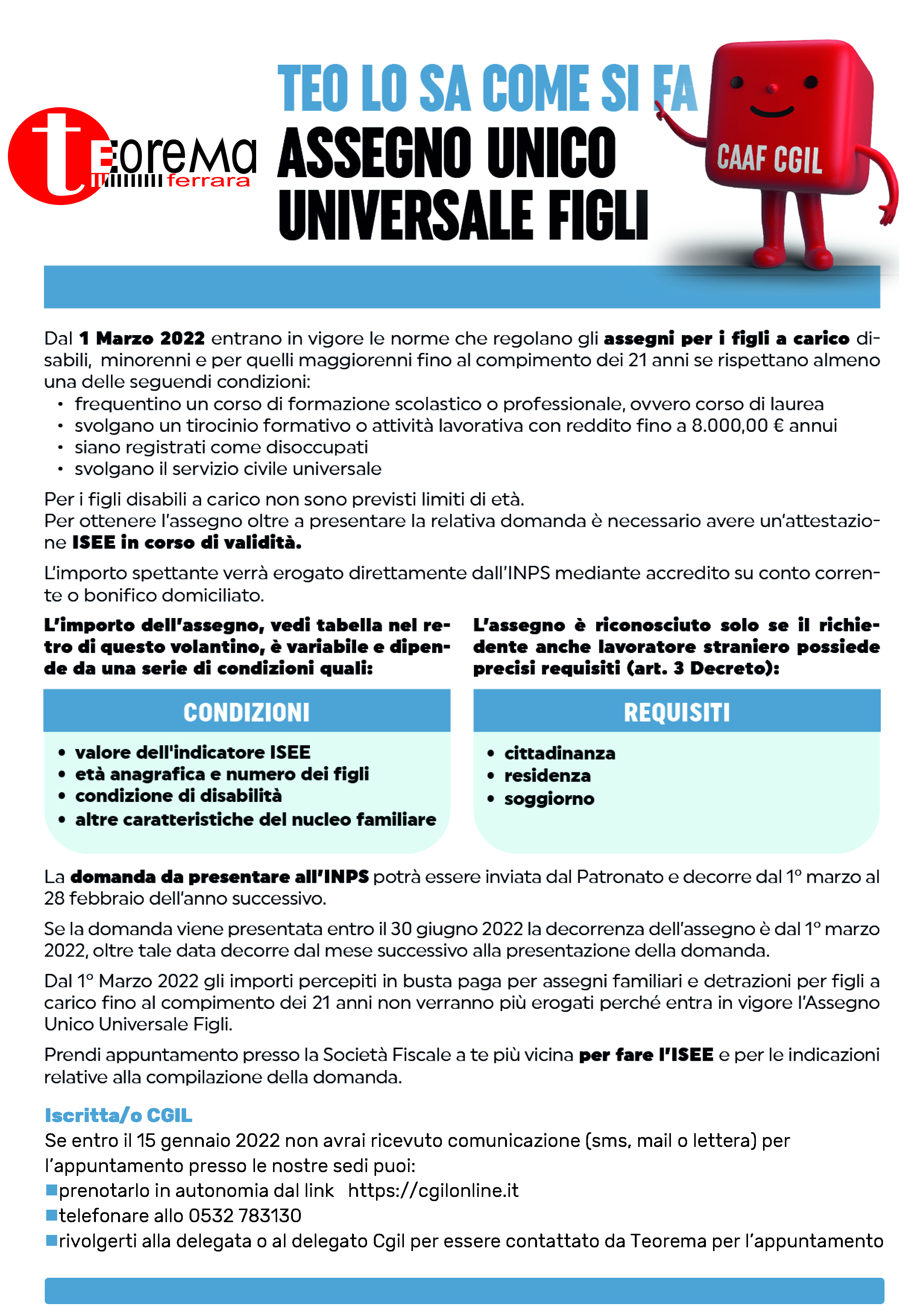 Assegno unico universale figli