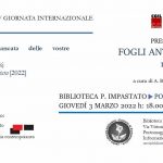 Fogli antifascisti: presentazione giovedì 3 marzo alla Biblioteca Impastato di Portomaggiore