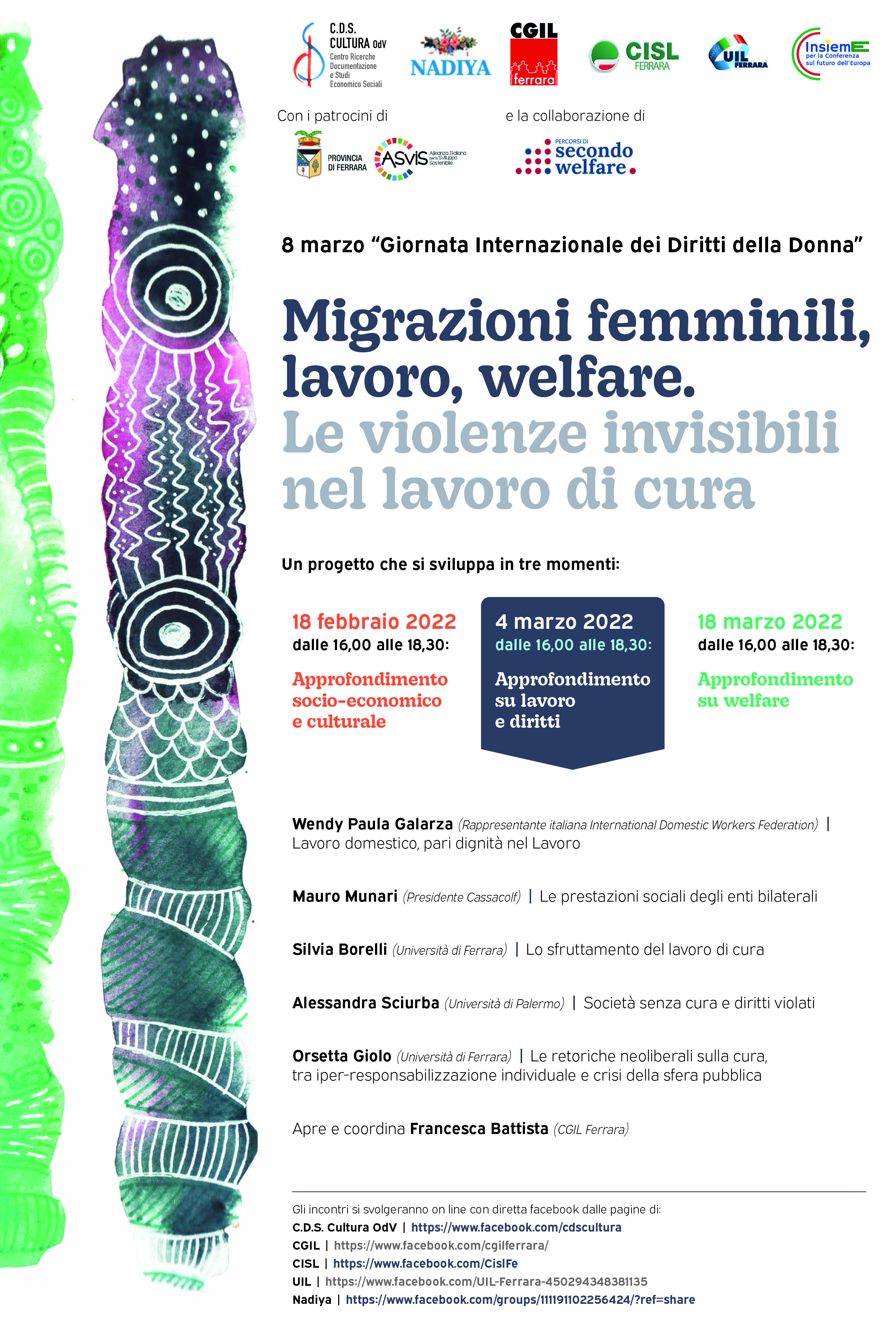 “Migrazioni femminili, lavoro, welfare. Le violenze invisibili nel lavoro di cura”. Lavoro e diritti venerdì 4 marzo