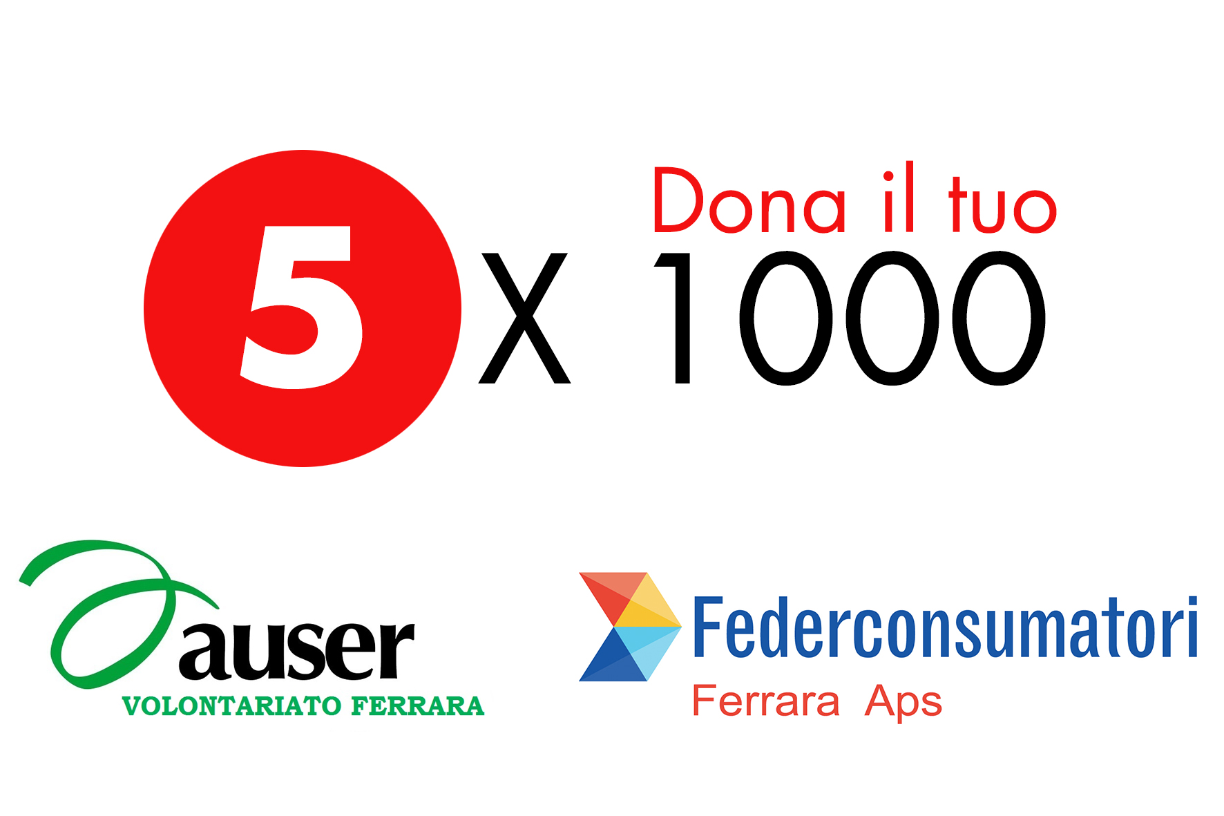 Dona il tuo 5X1000 ad Auser Ferrara e Federconsumatori Ferrara APS