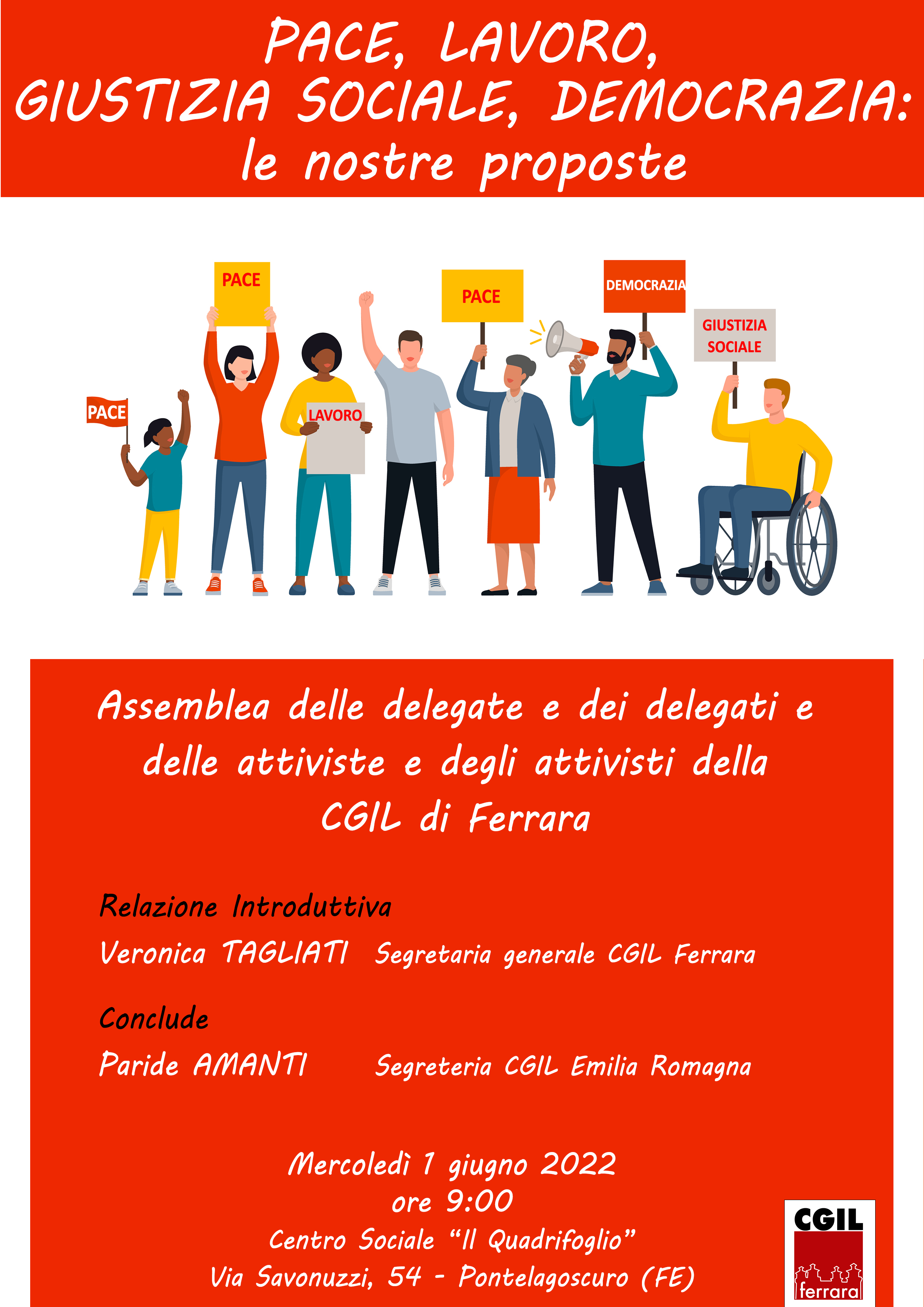 Pace, lavoro, giustizia sociale, democrazia: le nostre proposte