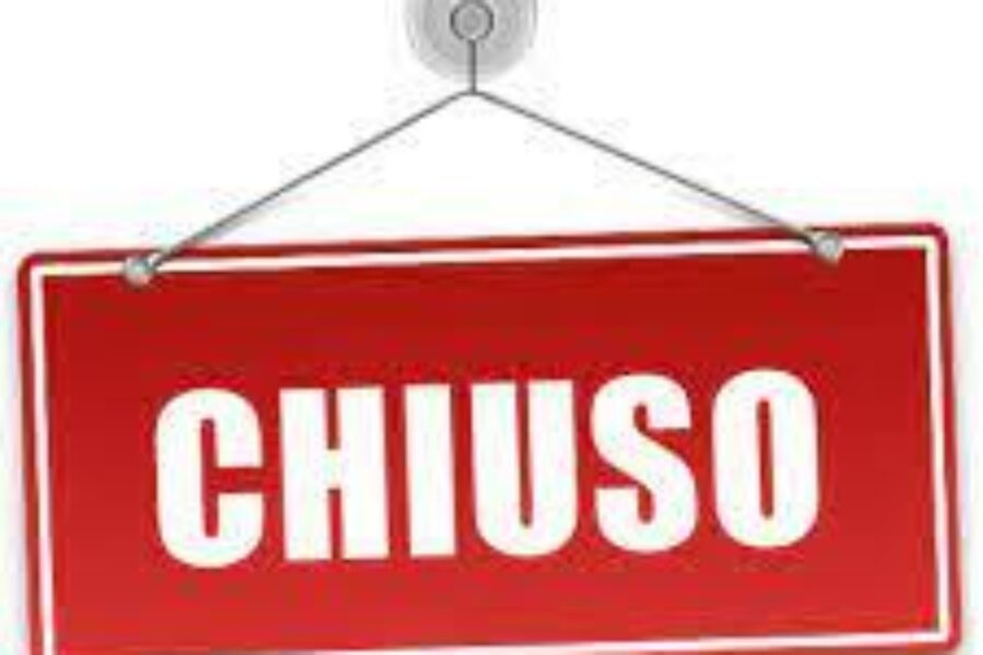 Sedi chiuse lunedì 31 ottobre