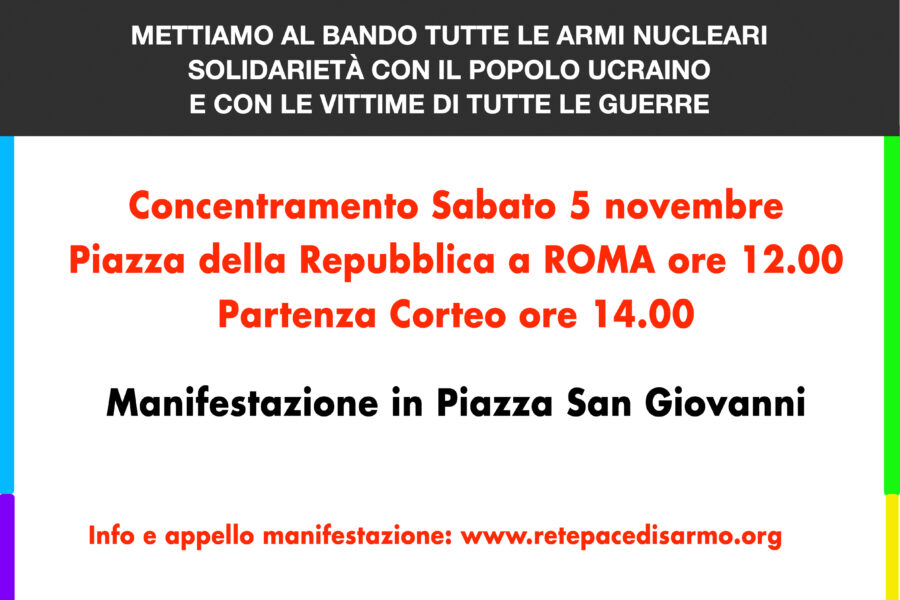 “Cessate il fuoco subito – negoziato per la pace” manifestazione nazionale