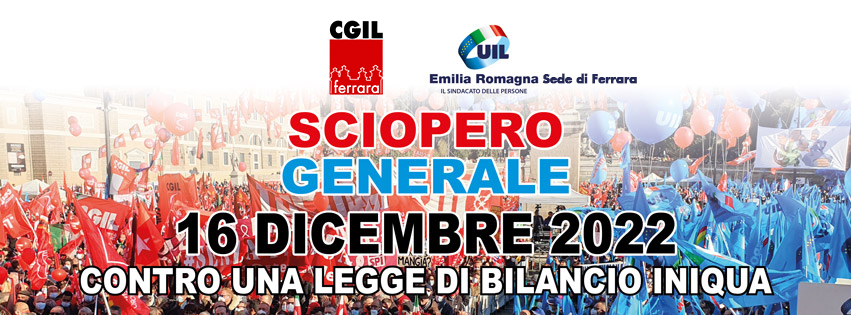 Sciopero generale venerdì 16 dicembre con presidio