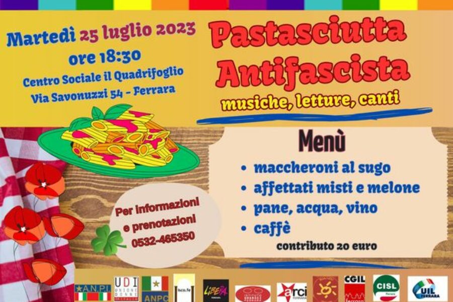 25 luglio Pastasciutta antifascista: le iniziative sul territorio