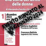 “Una storia dei diritti delle donne”: evento rinviato al 19 gennaio 2024