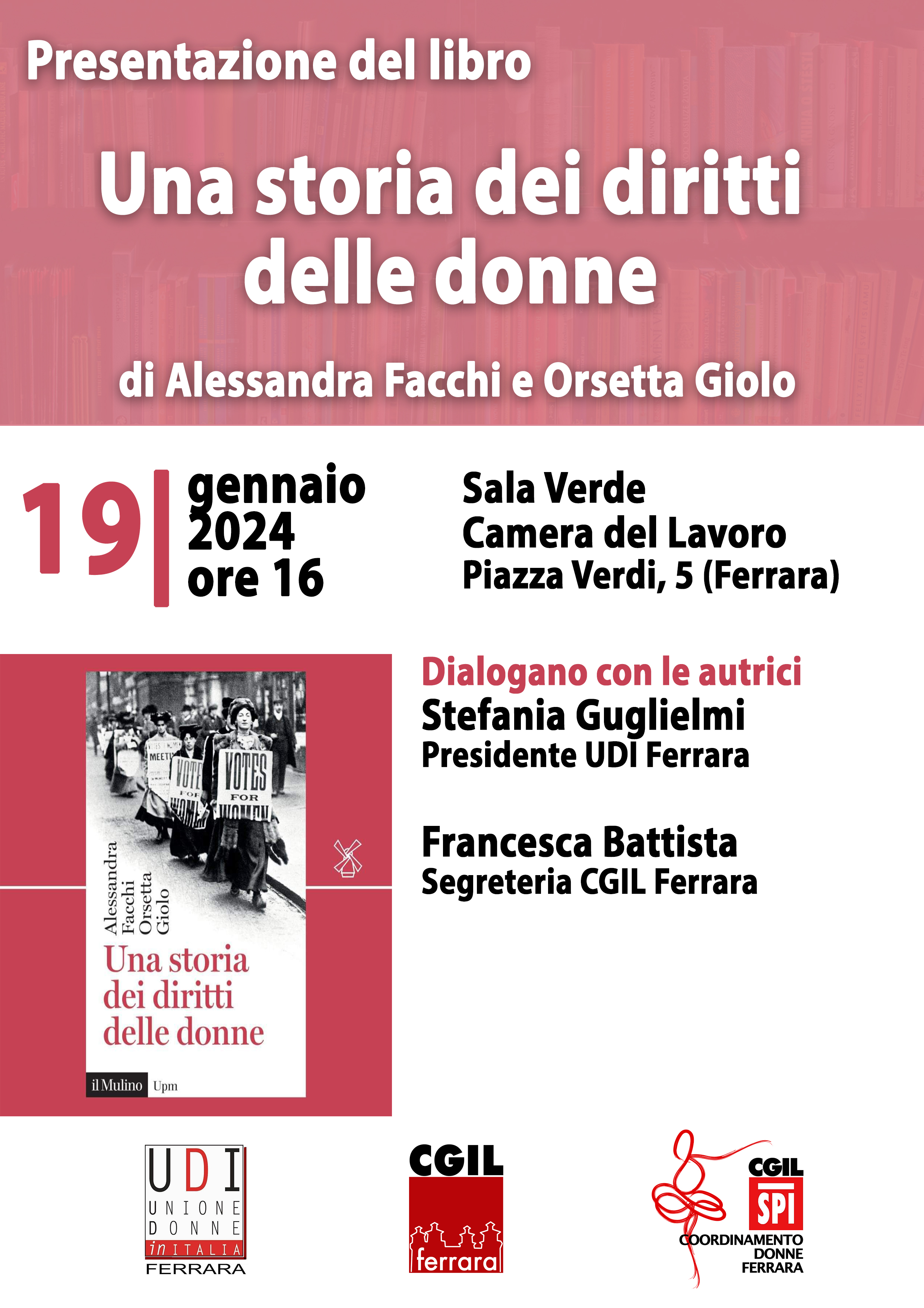 “Una storia dei diritti delle donne” venerdì 19 gennaio ore 16