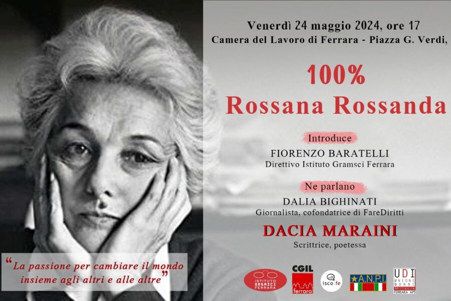 Incontro pubblico per ricordare Rossana Rossanda: venerdì 24 maggio ore 17