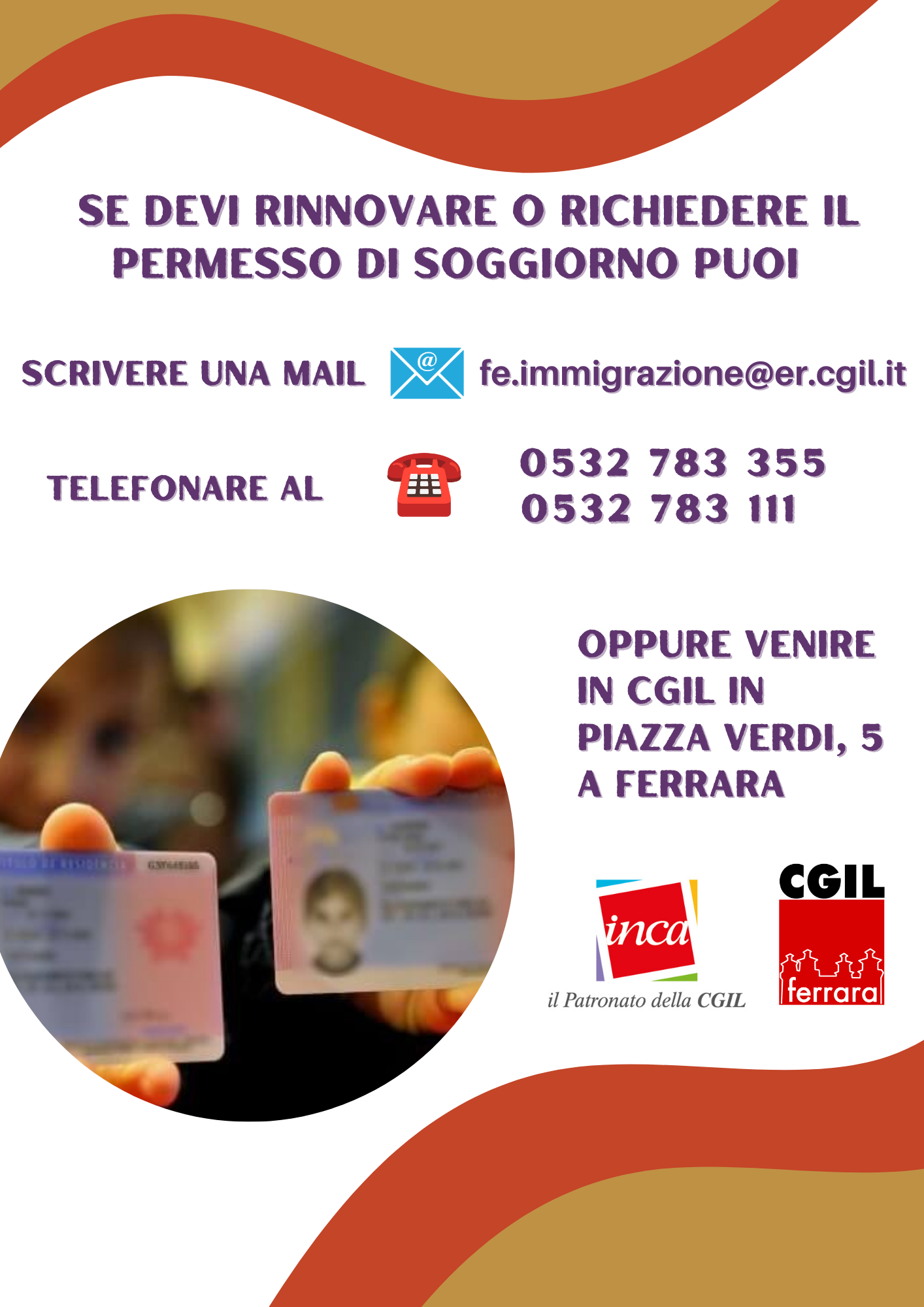 Per il permesso di soggiorno rivolgiti alla Cgil di Ferrara