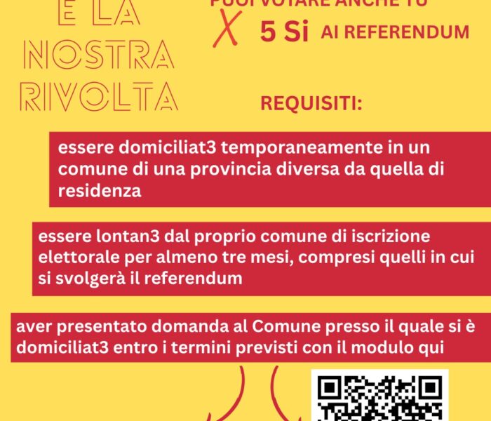 VOTO FUORI SEDE: COME VOTARE AI REFERENDUM 2025 SE SEI TEMPORANEAMENTE DOMICILIATO IN PROVINCIA DI FERRARA
