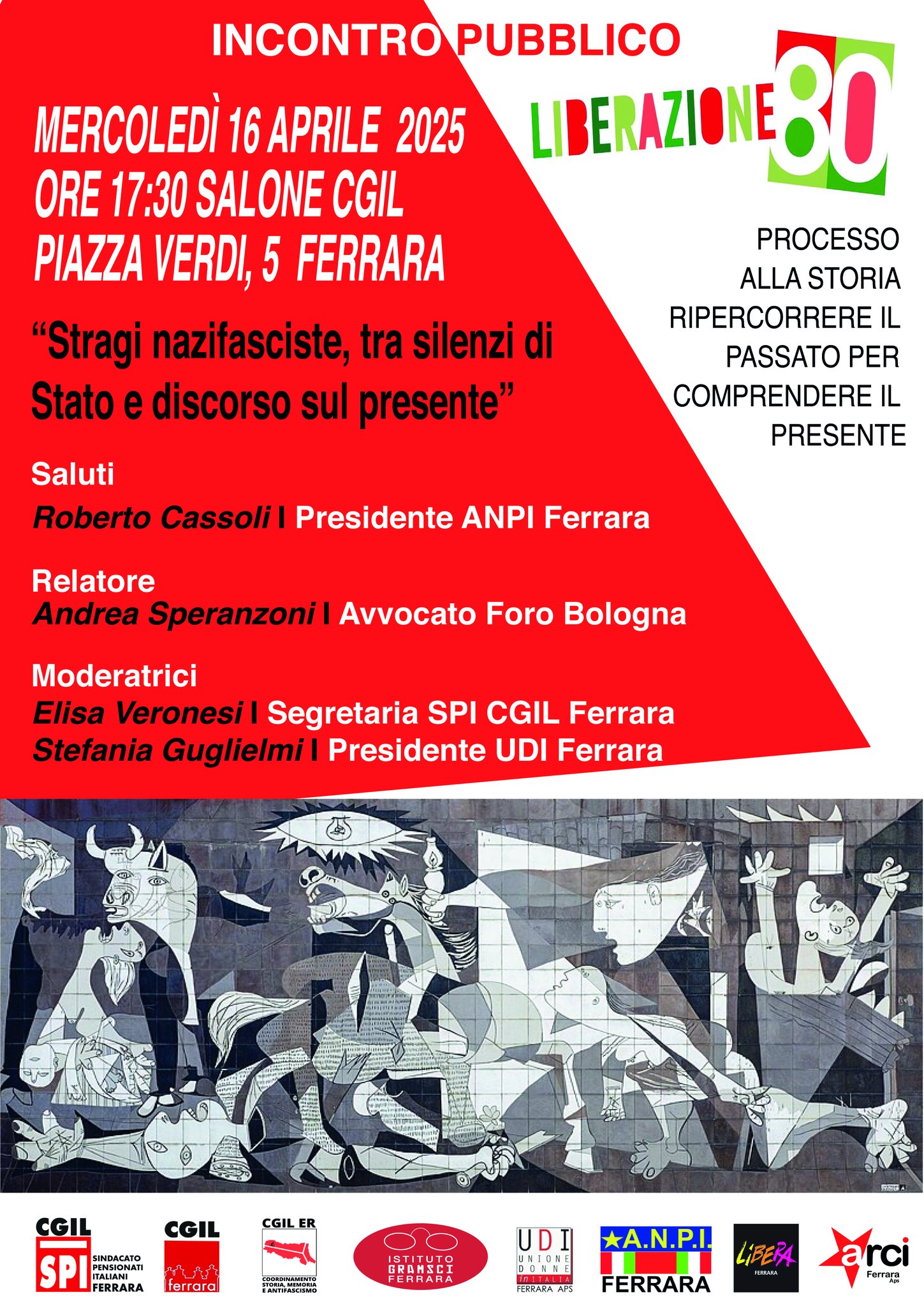 “Stragi nazifasciste, tra silenzi di Stato e discorso sul presente” mercoledì 16 aprile in Cgil Ferrara