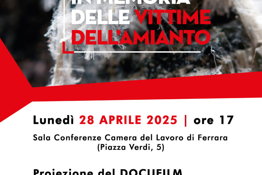 Giornata mondiale in memoria delle vittime dell’amianto lunedì 28 aprile