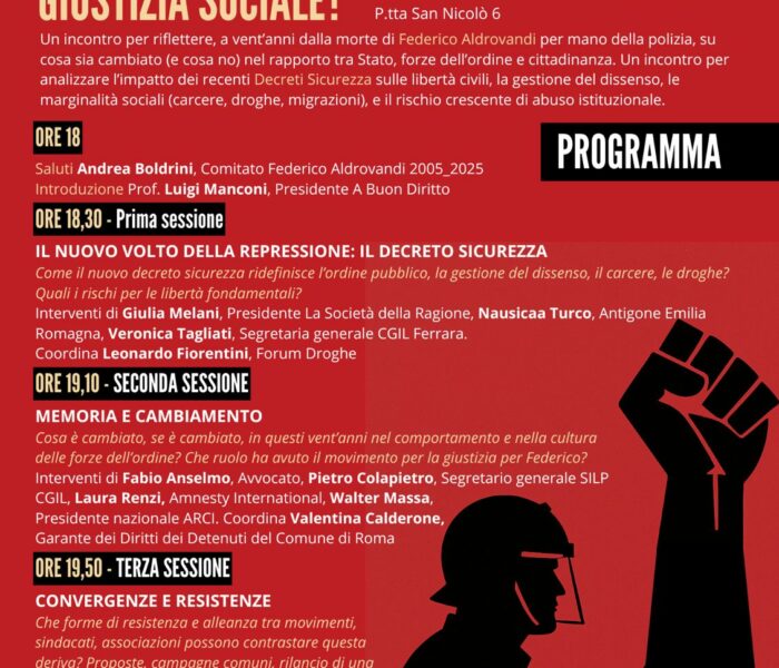 “Vent’anni senza Aldro”: venerdì 13 giugno al Circolo Arci Bolognesi