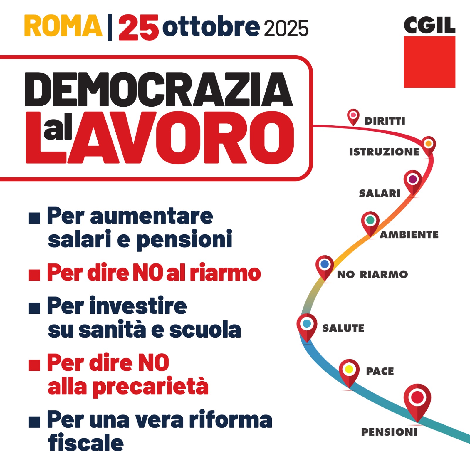 Democrazia al Lavoro: Cgil, 25 ottobre manifestazione nazionale a Roma