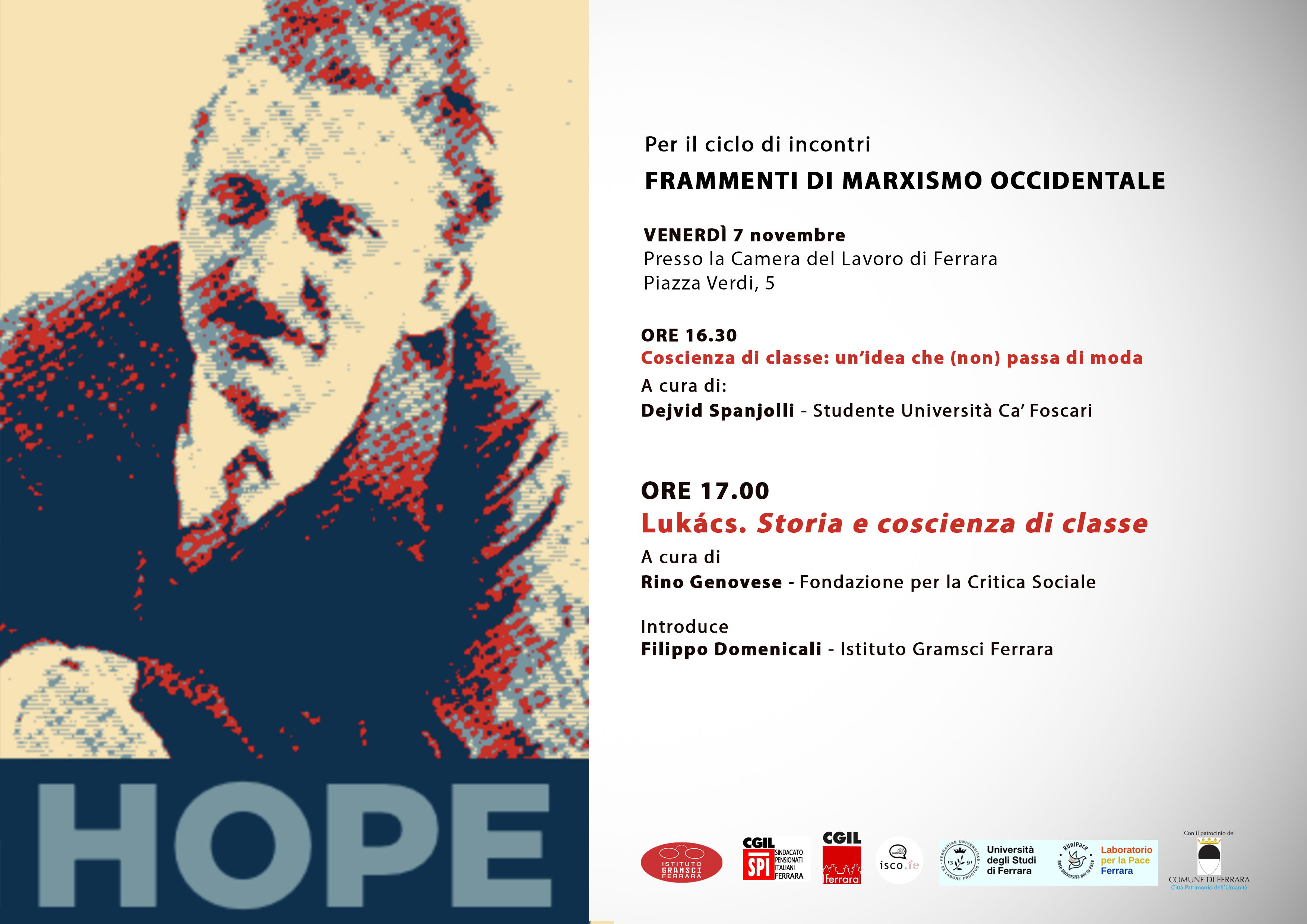 György Lukács: Storia e coscienza di classe. Venerdì 7 novembre