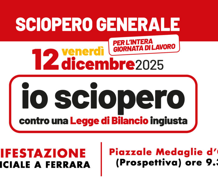 Sciopero generale con manifestazione a Ferrara venerdì 12 dicembre