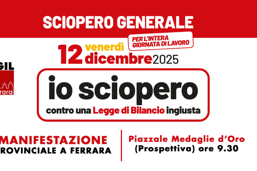 Sciopero generale con manifestazione a Ferrara venerdì 12 dicembre