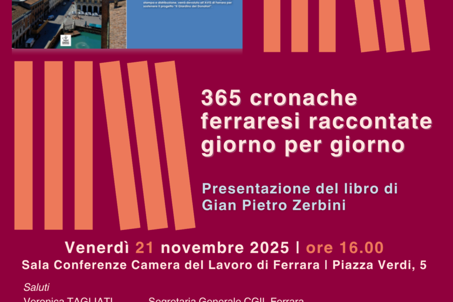 AVIS e CGIL Ferrara: venerdì 21 novembre ore 16, presentazione del libro di Gian Pietro Zerbini